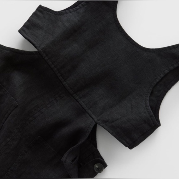 NWT Zara 7Y Linen Cutout Black Jumpsuit - Picture 3 of 3